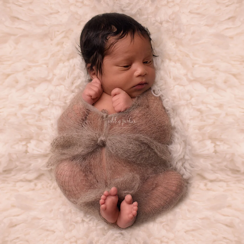 5PCS/Lot Handknit Stretch Soft Real Mohair Baby Wraps 60x30cm Newborn