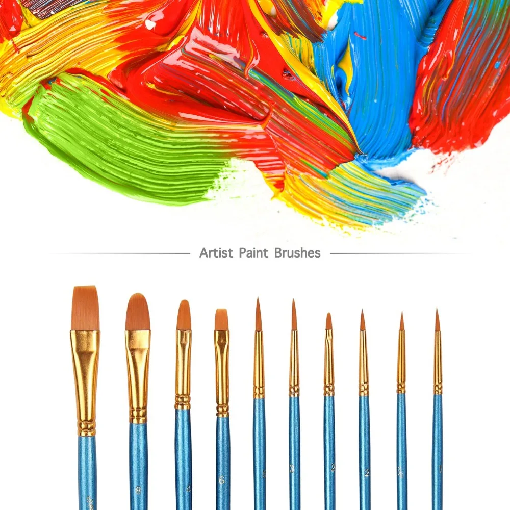 Pincel de Pintura Lidar com Escova de Arte Pincel de Pintura a Óleo Detalhe Conjunto Profissional Sintético Curto Suprimentos a Óleo Aquarela 50 Pçs Mod. 200265 3 profissional sintético curto lidar com escova de