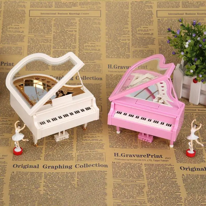 Classic Piano Model Dancing Ballerina Music Box Hand Crank Musical Boxes Birthday box Gift Home boite cadeau Decoration muziekdo