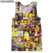Мода Забавный мультфильм аниме Симпсоны жилет для мужчин/для женщин 3D печати Вязаные жилеты для повседневное Harajuku стиль Бодибилдинг