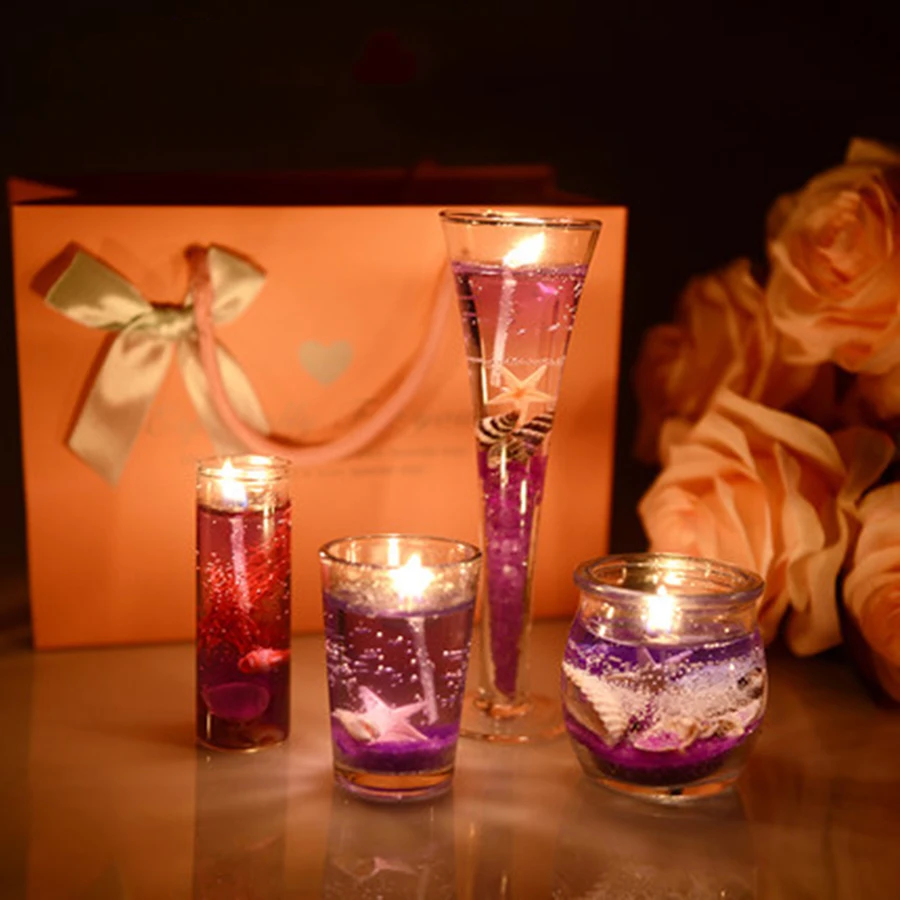Романтичные ароматические свечи в стеклянных предложенных морских ракушек свадебное украшение в виде свечи Candele Valentines домашний декор Детская Вечеринка 60A003