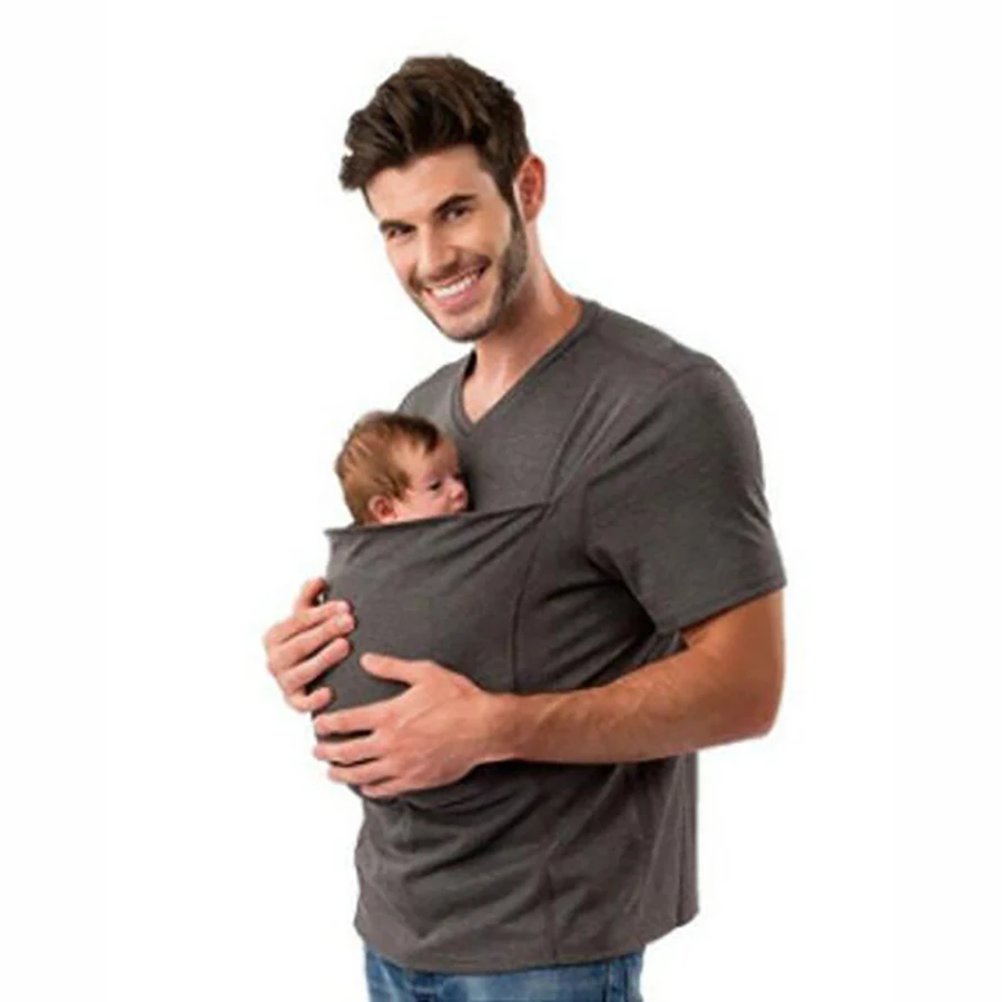 Одинаковая семейная одежда с рисунком кенгуру для папы, мамы и ребенка, футболка с короткими рукавами и большим карманом футболка, топ