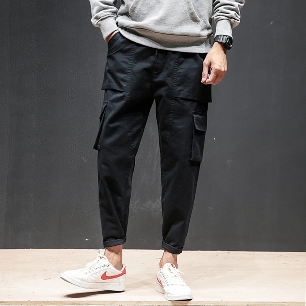 

2019 Spring Autumn streetwear Men's Cotton Casual Pants Japanese Multi-pocket Pants Men Tactical Cargo Pants Joggers Trousers