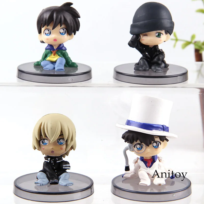 

Detective Conan Case Closed Kudou Shinichi Kaitou Kiddo Akai Shuuichi Furuya Rei Action Figure Anime Chibi Figures Toy 4pcs/set