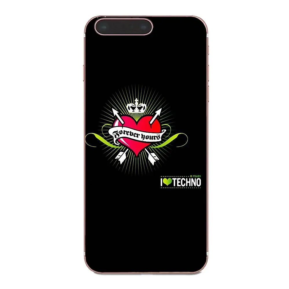 Мягкий принт Капа I Love Techno Для Сяо mi 3 4 4C 4i 5 5S 5X6 6X A1 Max x 2 Примечание 4|Чехлы-накладки|