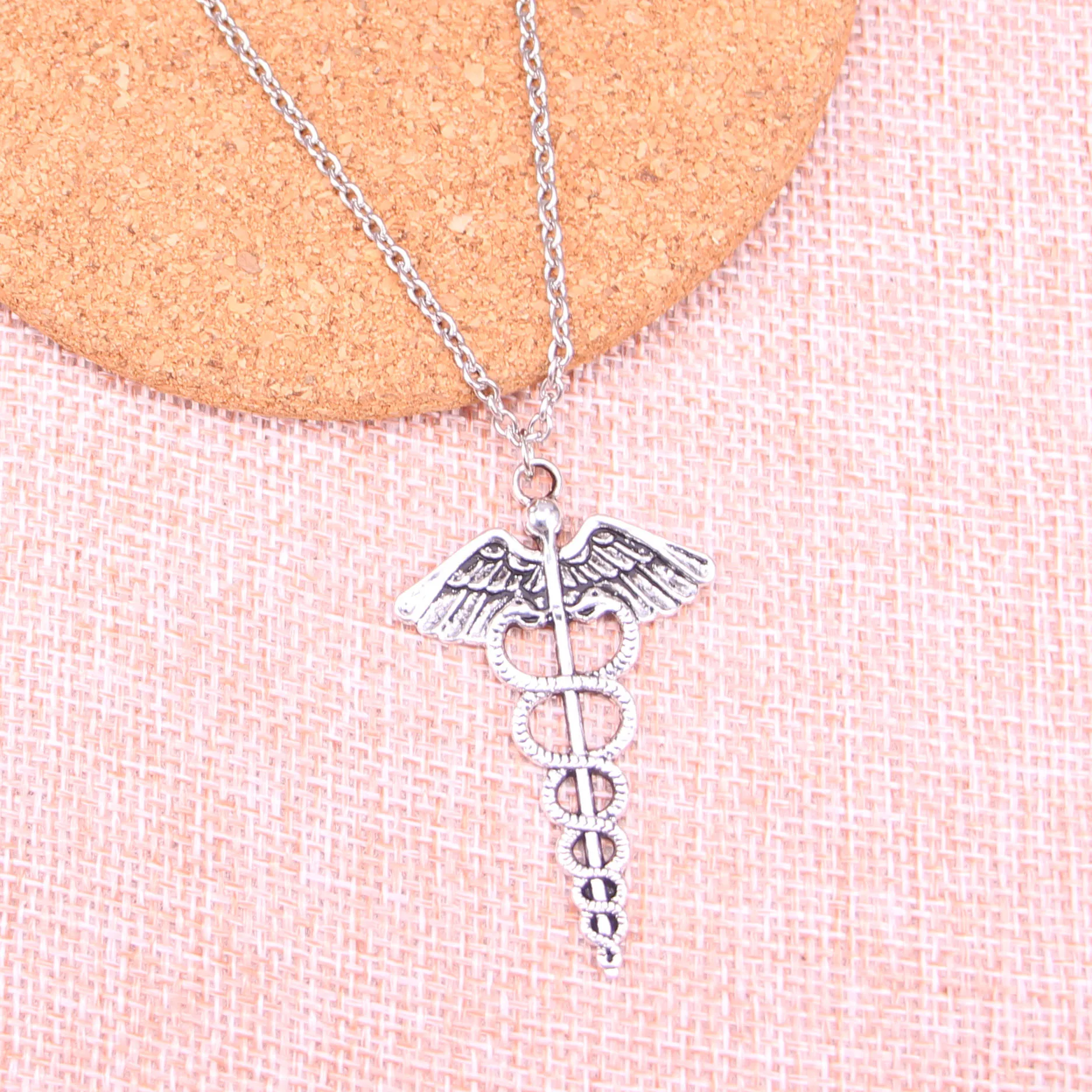 Fashion Antique Silver Color 49*30mm caduceus medicine symbol Pendant
