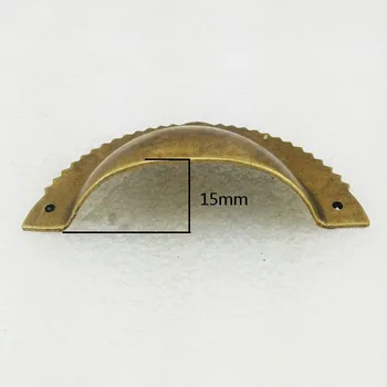 7237mm Brass Kitchen Drawer Cabinet Door Handle Furniture Knobs Chinese Dumplings Cupboard Antique Shell Pull Handles1PC