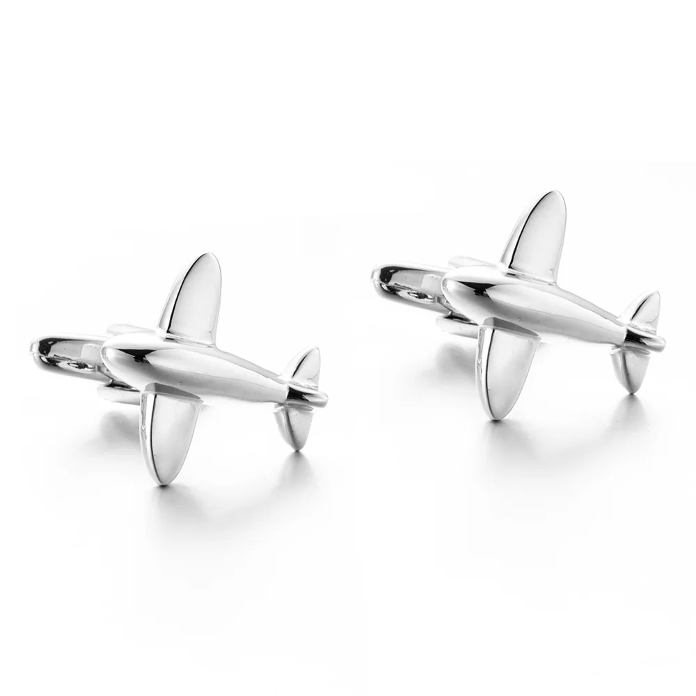 CHUKUI Silver Color Airplane Copper Material Cufflinks Men's Business Shirt Accessories Wholesale  (6)
