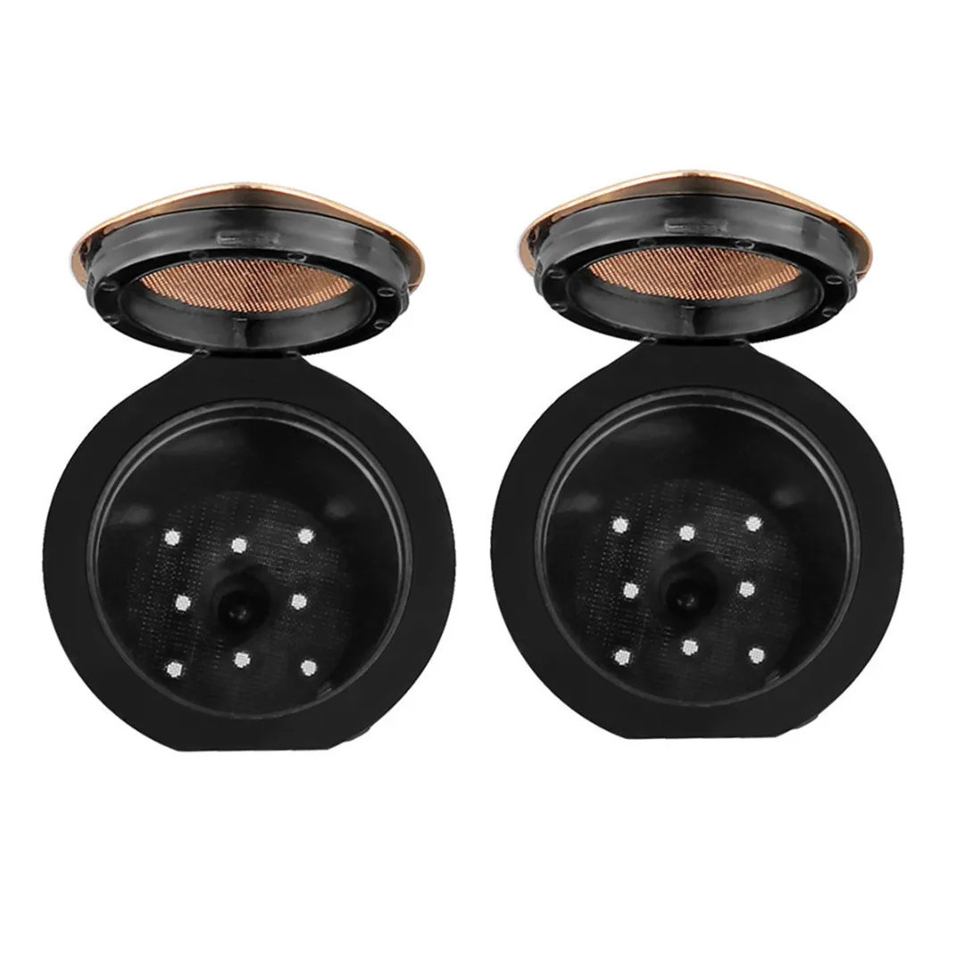 2pcs Eco-friendly Reusable Micro Mesh Coffee Filter Capsules Espresso Brewer Filters Kitchen Coffee Shop Tools