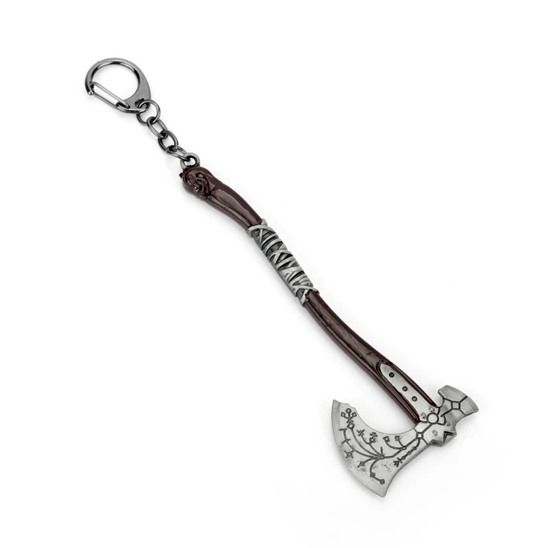 MQCHUN God of War 4 Leviathan Key Chain Metal Keyrings Axe of Ice Keychain Exquisite Carved