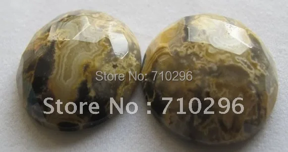 

4 pcs/lot Natural Crazy Agate Cabochons 24 mm Faceted Gemstone Jewelry Cabochons.Free shipping