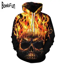 BombFun толстовки Хэллоуин смешные мужские 3d толстовки с черепами толстовки куртки пуловер Модные спортивные костюмы животных уличная