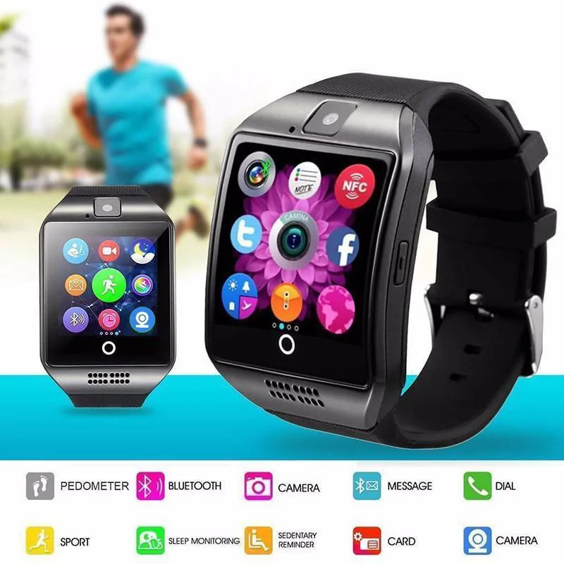 

ZYKER Bluetooth Smart Watch Men Support With TF Sim Card Camera Photography pedometer Touch Screen for Android iPhone Smartwatch