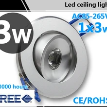 3 Вт 10 шт./лот потолочный светильник AC85~ 265 В CE& ROHS Холодный белый/теплый белый 3 Вт светодиодный светильник