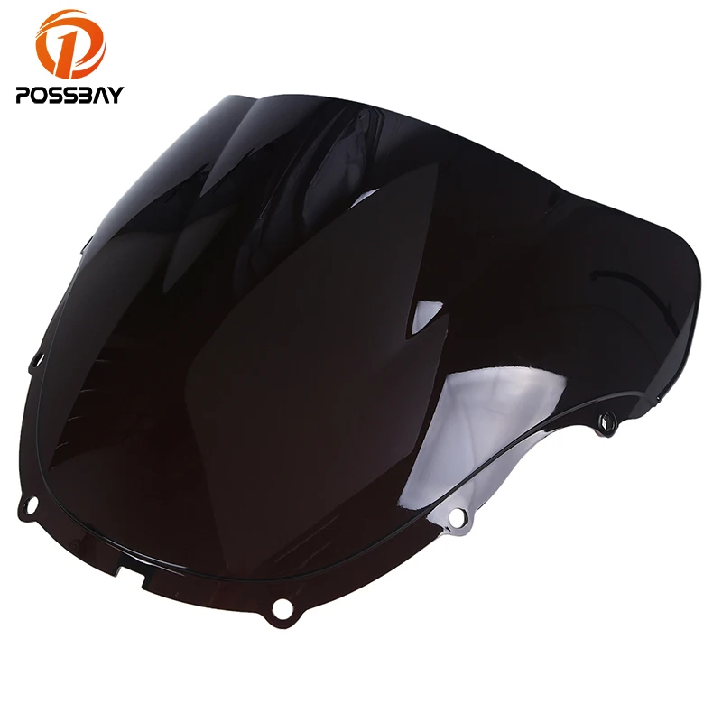 

POSSBAY Motorcycle Windshield Windscreen Wind Deflector Universal for Honda CBR 600 F4 1999-2000 Mountain Scooter Windscreen
