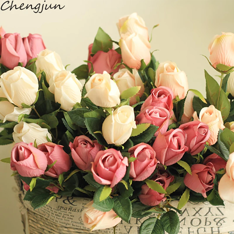 

Chengjun Flower Arrangement Wedding Accessories Three Colors Handmade Silk Flower Bridal Bouquet