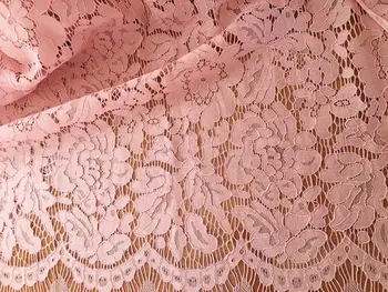 

blush pink lace fabric, cord lace fabric, alencone lace fabric, 7.5 yrds