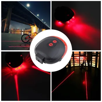 

Bicycle LED Light 2 Lasers Night Mountain Bike Tail Light Taillight MTB Safety Warning Bicycle Rear Light Lamp Bycicle Light