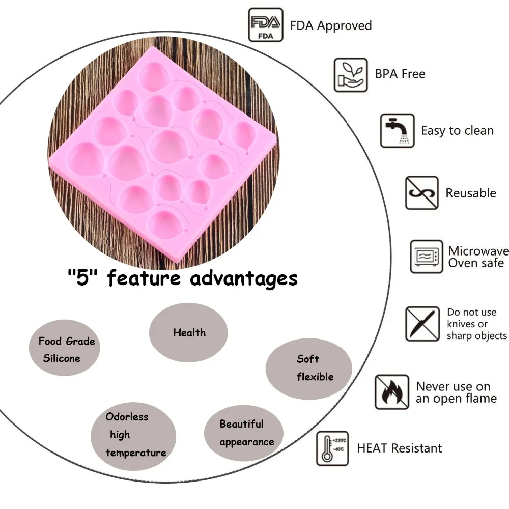 Воздушные шары на день рождения помадные силиконовые формы для торта Форма для выпечки кекса детский день рождения украшения торта инструменты форма для шоколадной мастики