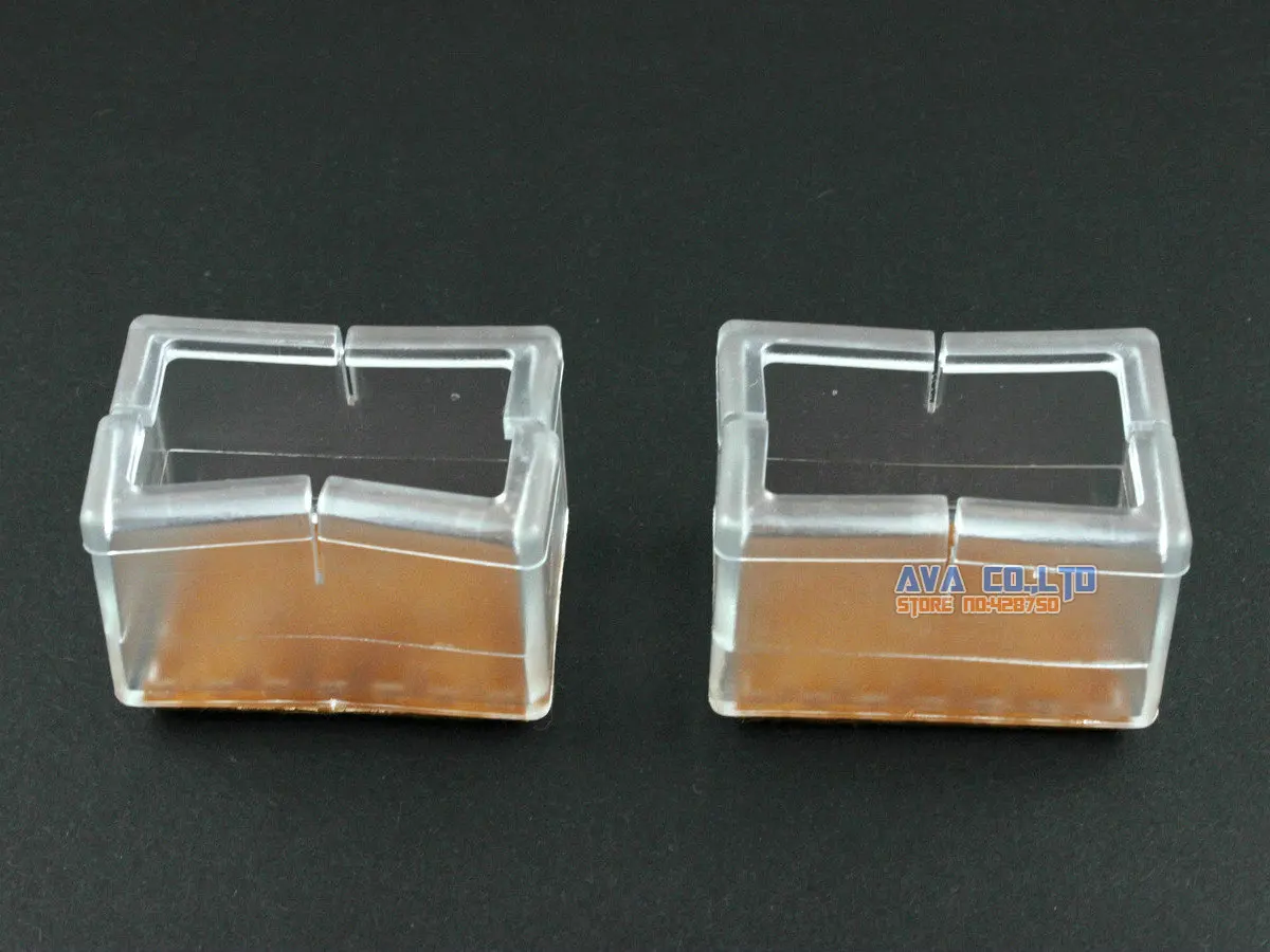 12 Pcs 40*23mm chair leg cap rubber feet protector pad cover rectangle felt base