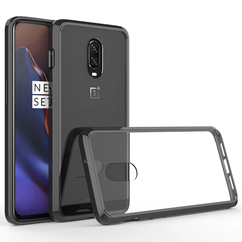 

Soft Silicon TPU/PC Case For OnePlus 6T Fundas Coque Shockproof Crystal Clear Shell Hard Back Cover For One Plus 6T 1+6T 6.41