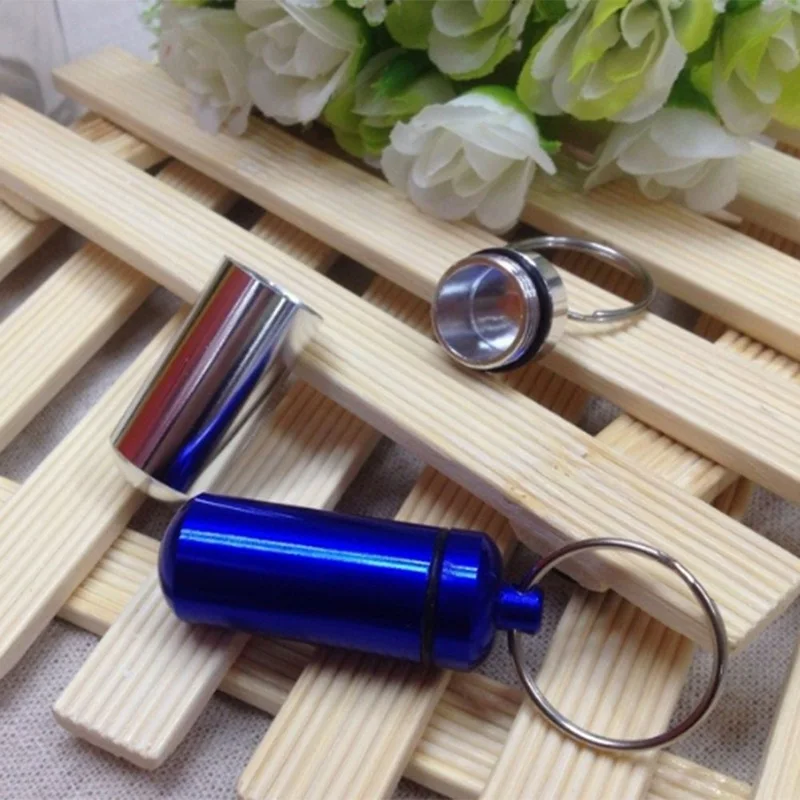 

Pill Box 1pcs Personality 4.8*1.4cm Chic Best Perfect Key Chain Pills Holder Luxury Container Organizer