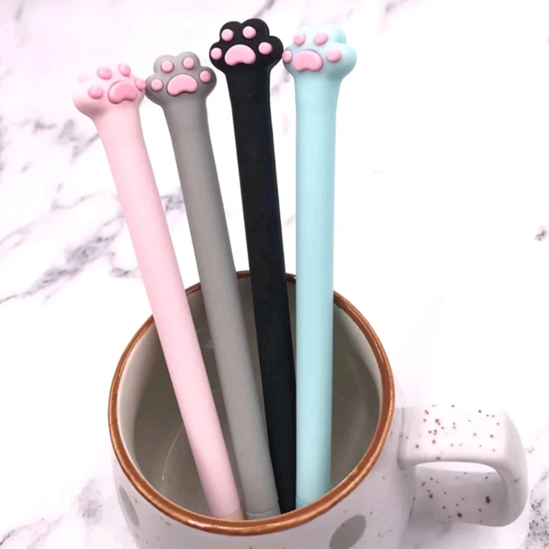 1 шт. Милая кошачья лапа Ручка Kawaii обычные ручки 0,5 мм креативные гелевые ручки для детей Подарки для девочек школьные офисные
