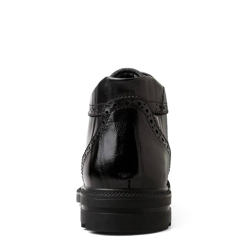 Весенне-зимние мужские ботинки на меху мужские ботильоны из коровьей кожи повседневная обувь высокого качества на шнуровке мужская зимняя обувь в британском стиле