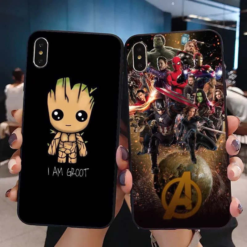 Marvel DC Comics Железный человек Мстители Endgame танос Мягкий ТПУ чехол для телефона iPhone