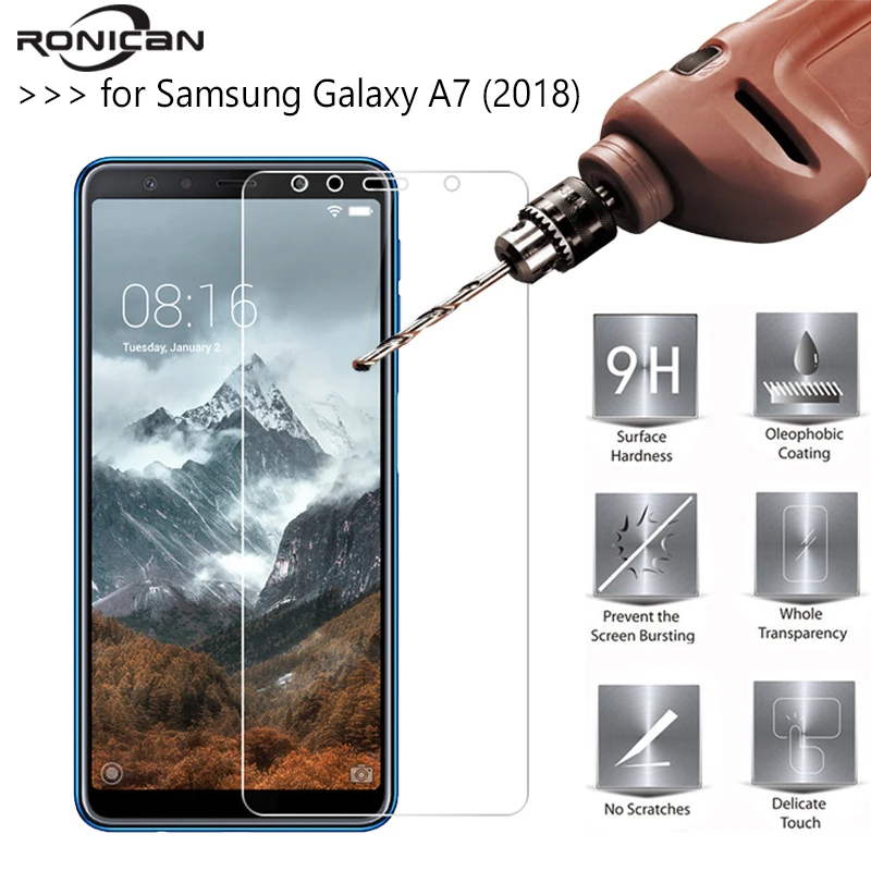 2.5D 0 26 мм 9H Премиум Закаленное стекло для Samsung Galaxy A7 (2018) Защитная пленка экрана 2018 |