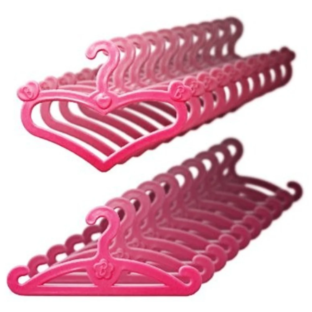 

Besegad 60pcs Mix Plastic Doll Clothes Hanger Pink Heart Rack for Barbie Dress Outfits Dollhouse Furniture Accessories Toys
