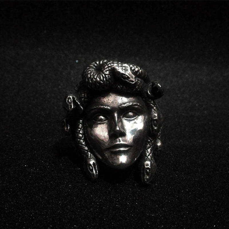 316L Stainless Steel Gorgon Monster Snake Hair Medusa Ring Punk Biker Jewelry
