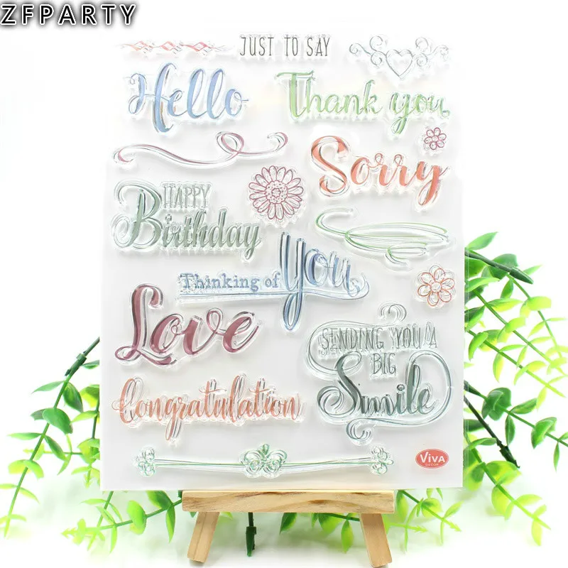Happy Birthday Silicon Scrapbook Photo Album Card Transparent Seal Stamp Fast