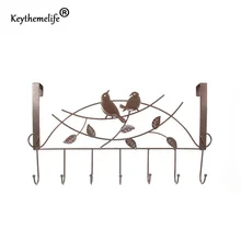 Keythemelife Stainless Steel Door Hooks Hook up Kitchen Hanger Hooks With 7-Hook Towel Hat Clothes Door Wall Hooks D0
