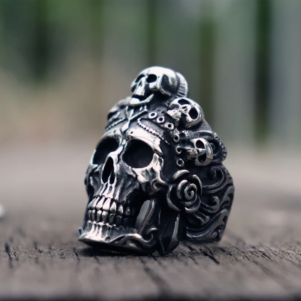 Крутое кольцо Santa Muerte Death Skull уникальные мужские кольца в стиле панк, рок-Байкер ювелирные изделия подарок для Него