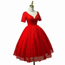 Vestido de Noche de encaje rojo, primavera verano vestido de novia de noche rojo, mujer embarazada de la princesa roja vestido de noche