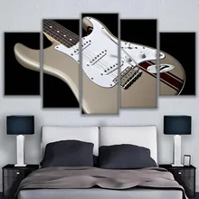 Home Decor Canvas Wall Art Pictures Modular Painting 5 Panel Musical Instrument Guitars For Living Room HD Print Poster Unframed