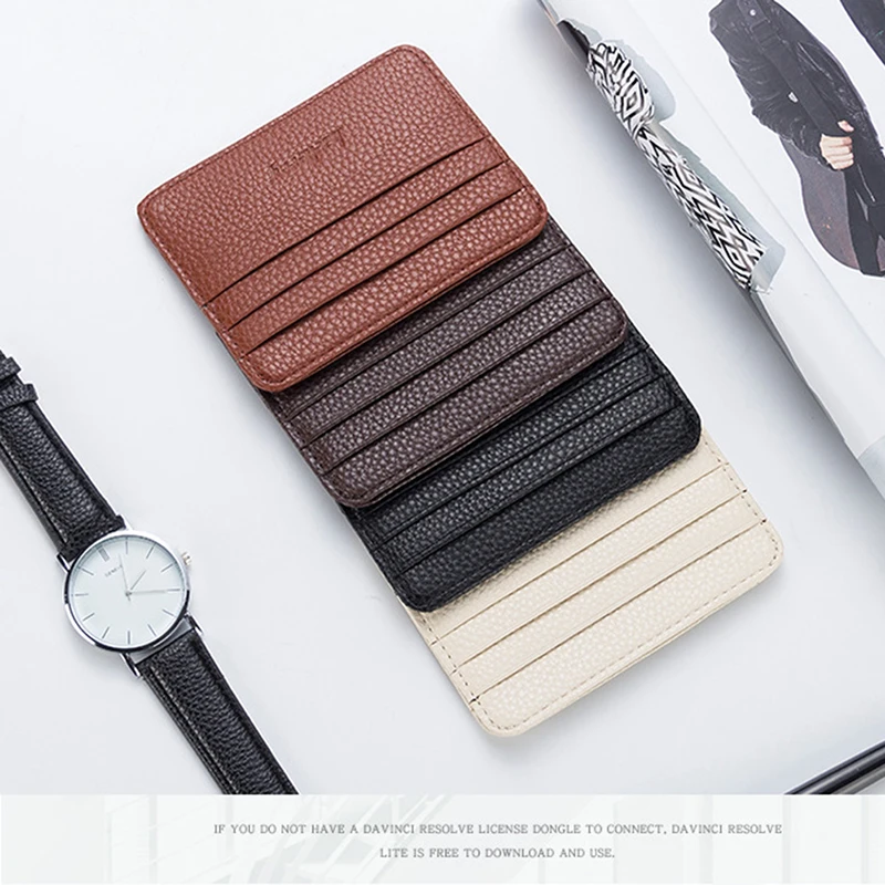 Mens Leather Card Slim Bank Credit Card ID Card Holder Case Bag Multicolor Wallet Holder