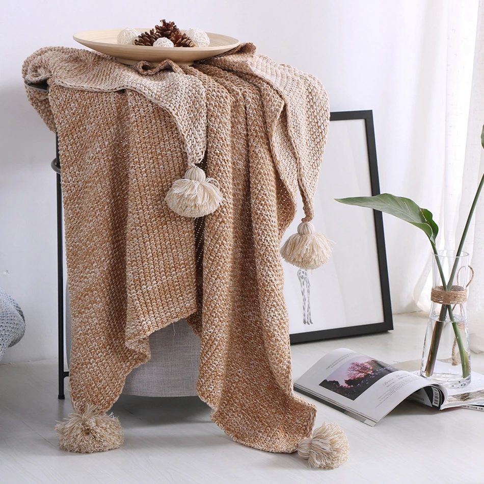 Throw Pompom Kids Blankets for Beds Throws and Blankets Pompom Blanket