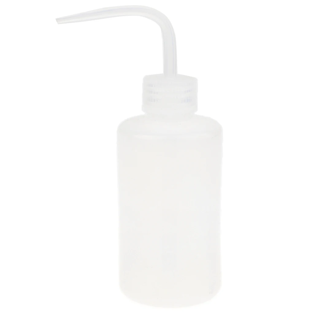 250mL Plastic Wash Bottle Squeeze Dispensing Bottles with Narrow Mouth Stem for Tattoo LAB Labware Supplies