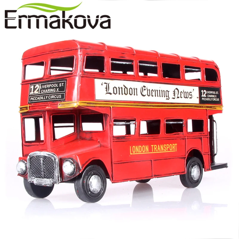 ERMAKOVA 31 см (12 2 &quot) винтажная двухэтажная Ретро английская Статуэтка автобуса