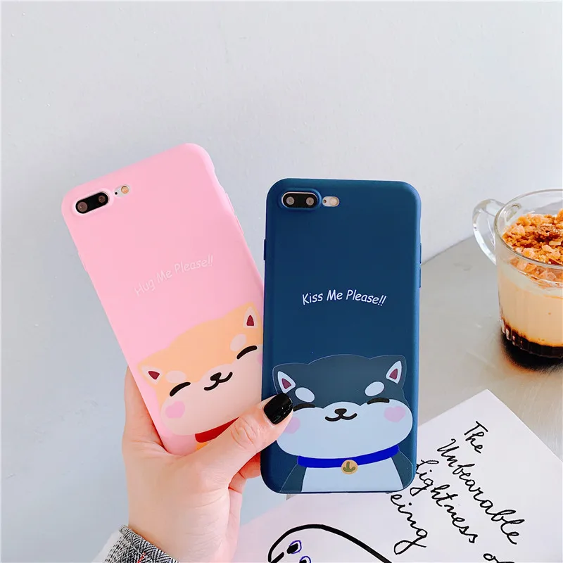Cute Couples Cat Phone Case For iphone 7 8 6 6S Plus XS Max XR X Cartoon Silicone Kuso Protecive Back Cover |