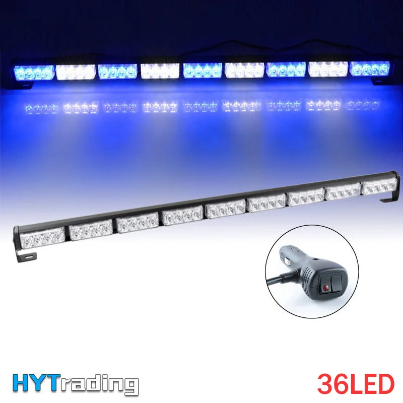 

Car Strobe Lights 36LED Car Emergency Warning Strobe Light Police Lights Red White Blue 12V/24V