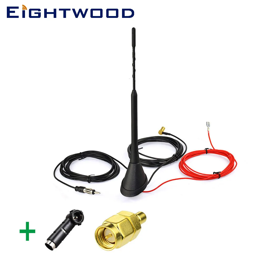 Eightwood Car Radios Amplified DAB/DAB+ Antenna Aerial Roof Mount AM FM DAB Antenna Adapter SMB Angle Jack SMA Connectoror Eightwood Car Radios Amplified DAB/DAB+ Antenna Aerial Roof Mount AM FM DAB Antenna Adapter SMB Angle Jack SMA Connectoror