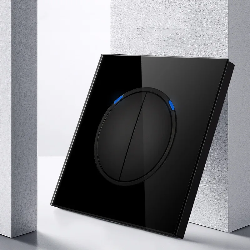 

Black Standard Touch Switch Crystal Glass Panel Touch Switch AC220V Light Wall Touch Screen Switch
