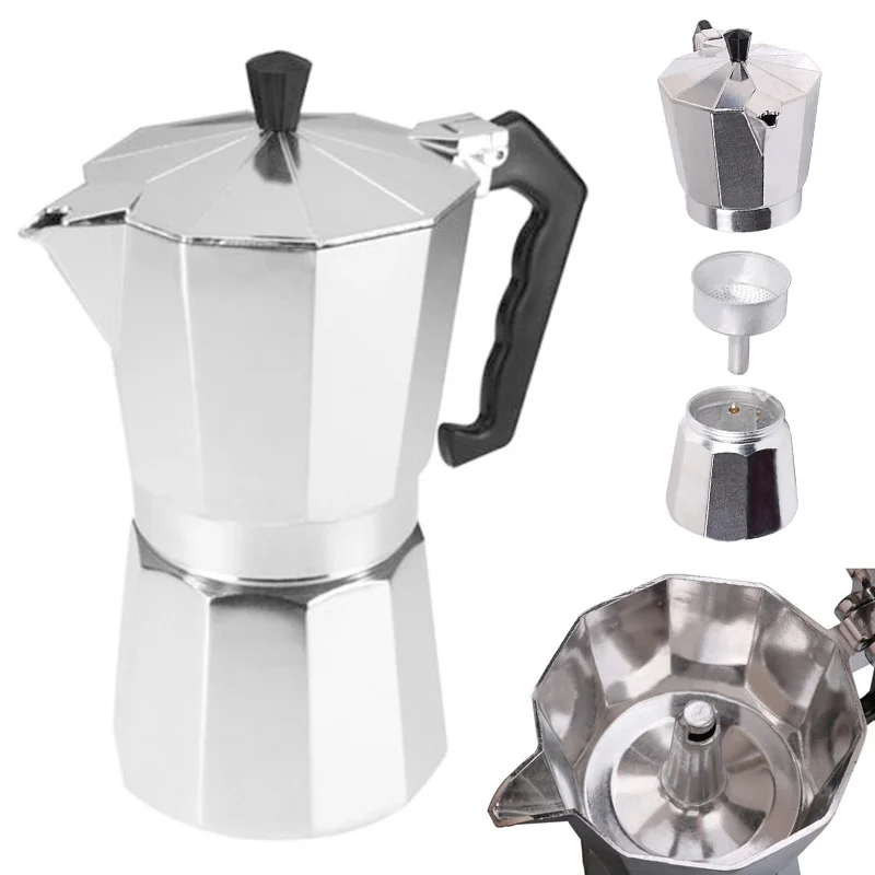 Эспрессо Плита Топ Кофеварка-Континентальный Moka Percolator горшок-1,2, 6,9, 12
