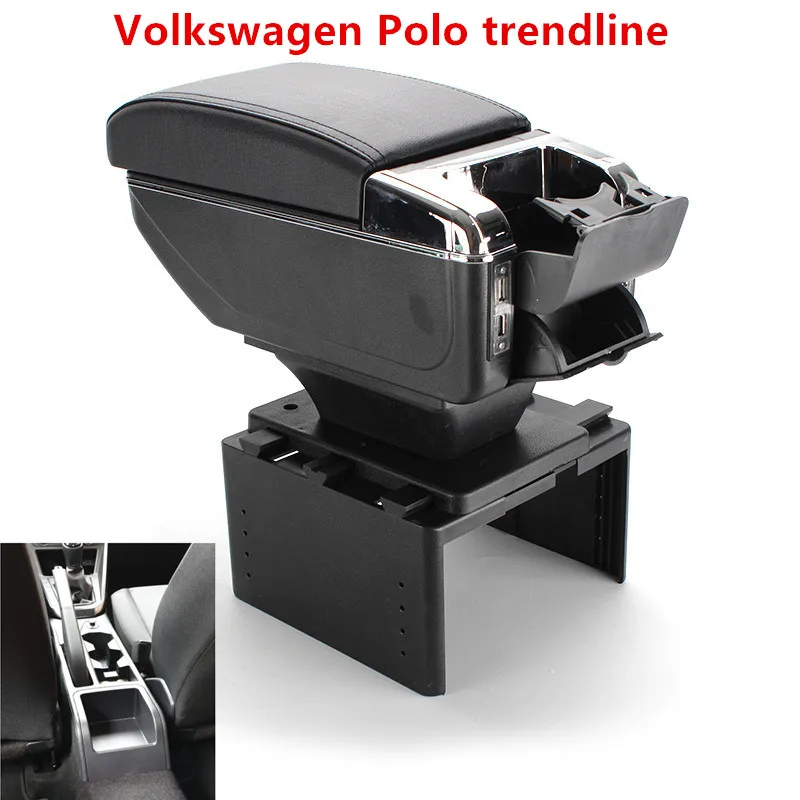 

General armrest box PU Leather car-styling central Store content For Volkswagen Polo trendline armrest box