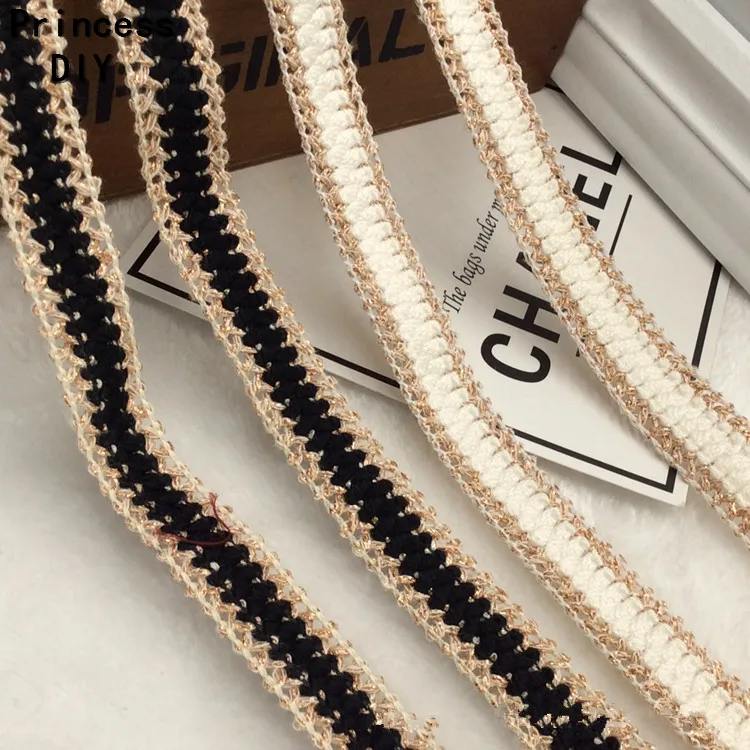 

1 Yard Garment Accessory 2cm Gold Edge Lace Trim Embroidered Lace Ribbon Trim Woollen Yarn Handmade Costume Dress Sewing Supply
