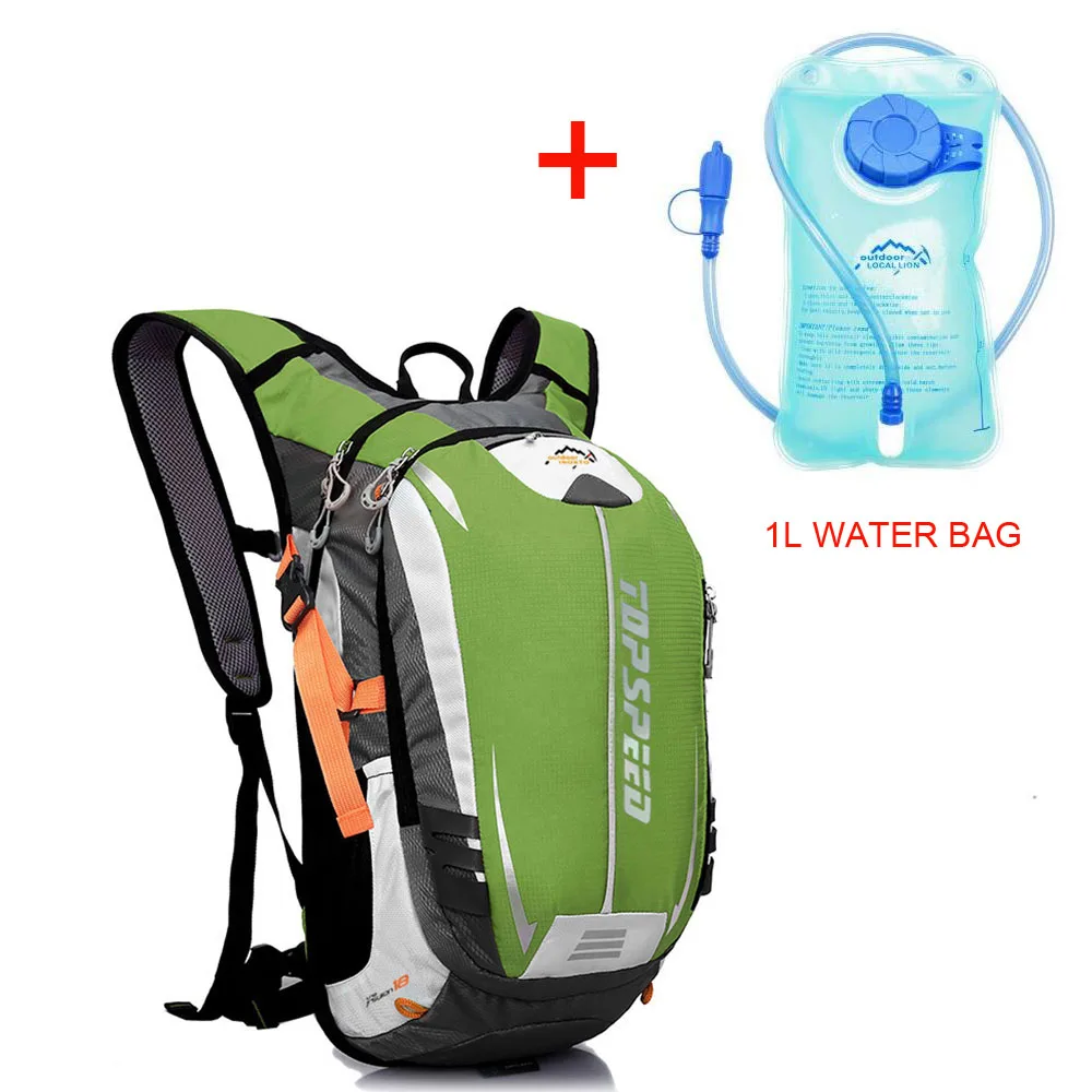 18L Bicycle Backpack for Men MTB Bike Outdoor Equipment Climbing Hiking Bags Breathable Cycling Riding Bicycle BIke Backpack - Цвет: Green with 1L bag