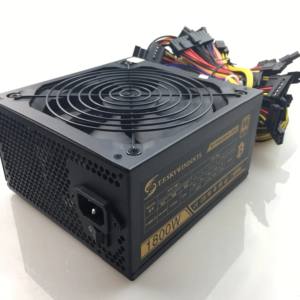 T. f. SKYWINDINTL 1800 واط ATX PC امدادات الطاقة PSU Ethereum مينر امدادات الطاقة Bitcoin عمال المناجم دعم 6 بطاقة الرسومات التعدين آلة